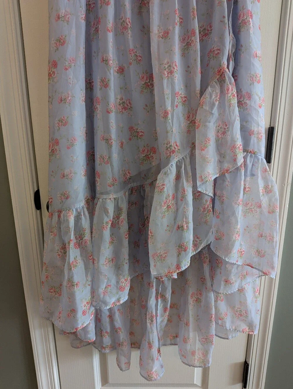 Abercrombie & Fitch Emerson Drama Maxi Dress Off-The-Shoulder Floral Ruffle XLP